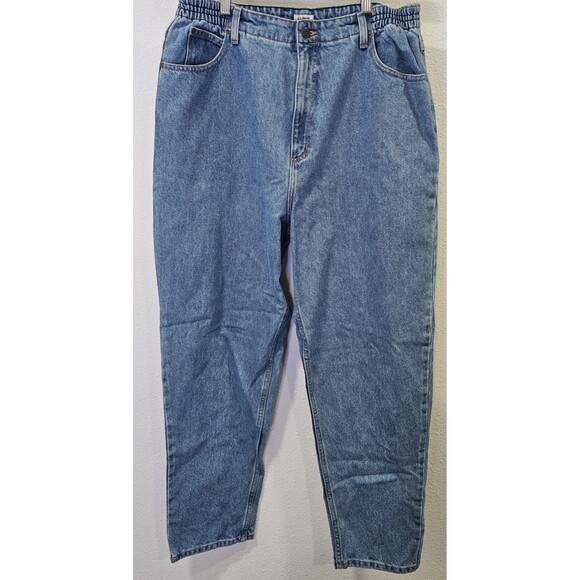 Vintage L.L. Bean Jeans Womens 18R Blue Denim Original Fit Relaxed Elastic Waist - Picture 1 of 9